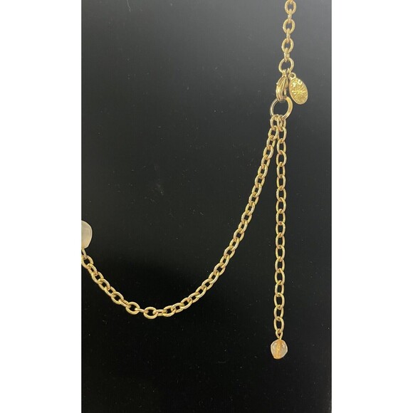 Vintage Statement Pale Pink Stone Cluster Necklace Dell Adjustable Chain - Picture 4 of 5